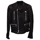 Balmain Moto Jacket in Black Cotton