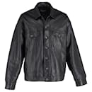 Balenciaga Boxy Leather Jacket in Black Leather