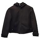 Prada-Jacke mit Kapuze und Reißverschluss aus schwarzem Nylon