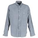 Balenciaga Large Fit Check Shirt in Blue Cotton