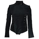 Ann Demeulemeester Double-Breasted Jacket in Dark Turquoise Cotton