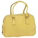 PRADA Hand Bag Leather Yellow Auth cl744 - Prada