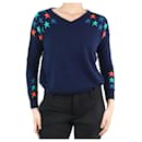 Blue star printed v-neck sweater - Brand size 1 - Autre Marque
