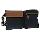 GUCCI GG Canvas Sherry Line Waist bag Navy White 28566 auth 53375 - Gucci