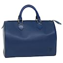 Louis Vuitton Epi Speedy 30 Bolsa de Mão Azul Toledo M43005 Autenticação de LV 53604