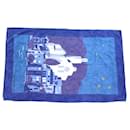 HERMES VILLE DE NUIT BEACH TOWEL BLUE COTTON BATH TOWEL BEACH TOWEL - Hermès