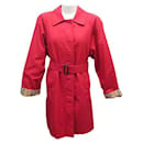 VINTAGE COAT BURBERRYS TRENCH MARKFIELD L 42 RED POLYESTER COAT - Autre Marque