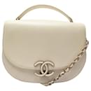 NEW CHANEL COCO CURVE BANDOULIERE CREAM LEATHER PURSE HAND BAG - Chanel