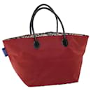 BURBERRY Blue Label Tote Bag Nylon Red Auth cl766 - Burberry