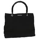 GUCCI Bamboo Hand Bag Canvas Black 002 1016 Auth ep1617 - Gucci