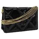 CHANEL Matelasse Chain Shoulder Bag Patent leather Black CC Auth bs8240 - Chanel