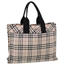 Bolsa BURBERRY Nova Check Blue Label Nylon Bege Auth cl736 - Burberry