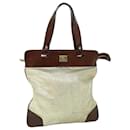 BURBERRY Hand Bag Coated Canvas Gold Tone Auth ti1222 - Burberry