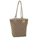 GUCCI GG Canvas Hand Bag Canvas Leather Beige White Auth 53654 - Gucci