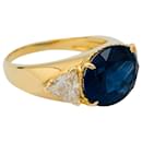A-ring.Reza in yellow gold sapphire 6,71 carats and diamonds. - Autre Marque
