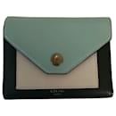 Céline wallet in green tricolor smooth calf leather
