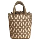 Alaia Bucket bag in Camel and white perforated leather - Alaïa