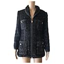 Chanel jacket in black lurex with CC logo buttons