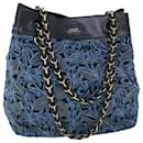 BALLY Chain Shoulder Bag Canvas Blue Auth bs8267 - Bally