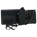 VALENTINO Clutch Shoulder Bag Leather 2Set Navy Black Auth ar9401 - Valentino Garavani