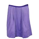 Louis Vuitton Pleated Knee-Length Skirt in Purple Linen