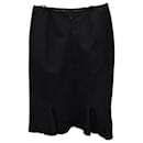 Alaia Knee-Length Skirt in Black Wool - Alaïa