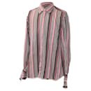 HERMES camisa listrada rosa cinza Auth ar5157 - Hermès