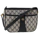 GUCCI GG Canvas Sherry Line Shoulder Bag PVC Leather Navy Red Auth 50566 - Gucci
