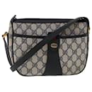 GUCCI GG Canvas Sherry Line Bolso de hombro Cuero de PVC Azul marino Rojo Auth 50566 - Gucci