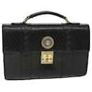 Gianni Versace Hand Bag Leather Black Auth bs4533 - Versus Versace