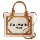 B-Army Mini Shopper Tasche – Balmain – Canvas – Beige