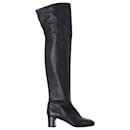 Hermès Over-The-Knee Heeled Boots in Black Leather