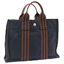 HERMES Fourre ToutPM Hand Bag Canvas Blue Navy Auth am1631g - Hermès