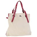 BURBERRY Tote Bag Canvas White Auth bs5772 - Burberry