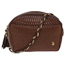 BALLY Quilted Chain Shoulder Bag Leather Brown Auth ep1276 - Bally