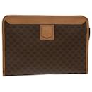 CELINE Macadam Canvas Clutch Bag PVC Leather Beige Brown Auth bs7212 - Céline