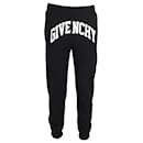 Pantaloni sportivi con stampa logo frontale Givenchy in cotone nero