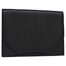 SAINT LAURENT Clutch Bag Leather Black Auth am4881 - Yves Saint Laurent