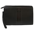 BURBERRY Clutch Bag Leather Black Auth yk8023 - Burberry