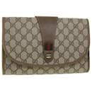 GUCCI GG Canvas Web Sherry Line Clutch Bag Beige Red Green 89.01.030 auth 38392 - Gucci
