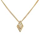 Rhinestone Diamond Pendant Necklace - Dior