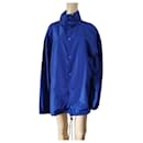 Balenciaga raincoat in blue nylon