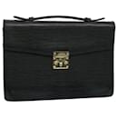 Gianni Versace Business Bag Leather Black Auth bs8408