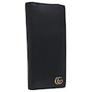 GUCCI GG Marmont Wallet Leather Black Auth am4987 - Gucci