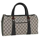 GUCCI GG Canvas Sherry Line Boston Bag PVC Leather Gray Red Navy Auth yk8527 - Gucci