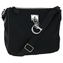 Christian Dior Trotter Canvas Shoulder Bag Black Auth ar10232