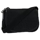 FENDI Zucchino Canvas Shoulder Bag Black Auth yk8645 - Fendi
