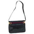 GUCCI Sherry Line Shoulder Bag Leather Black Red Navy Auth th4022 - Gucci