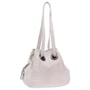 Christian Dior Lady Dior Canage Shoulder Bag Leather White Auth 54830