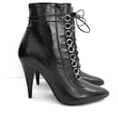 Saint Laurent Fetish 105 textured leather ankle boots -